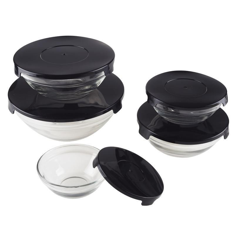 Glass Food Storage Containers Set 10 Pieces Snap Lids Multipurpose Kitchen Use
