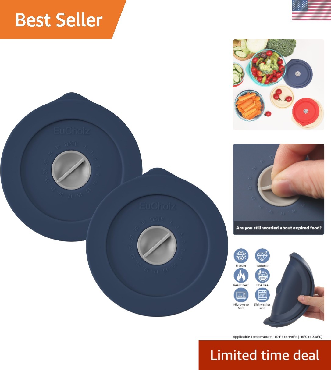 2-Pack Silicone Lids for Pyrex 1-Cup Bowls – Airtight, Dishwasher Safe & Durable