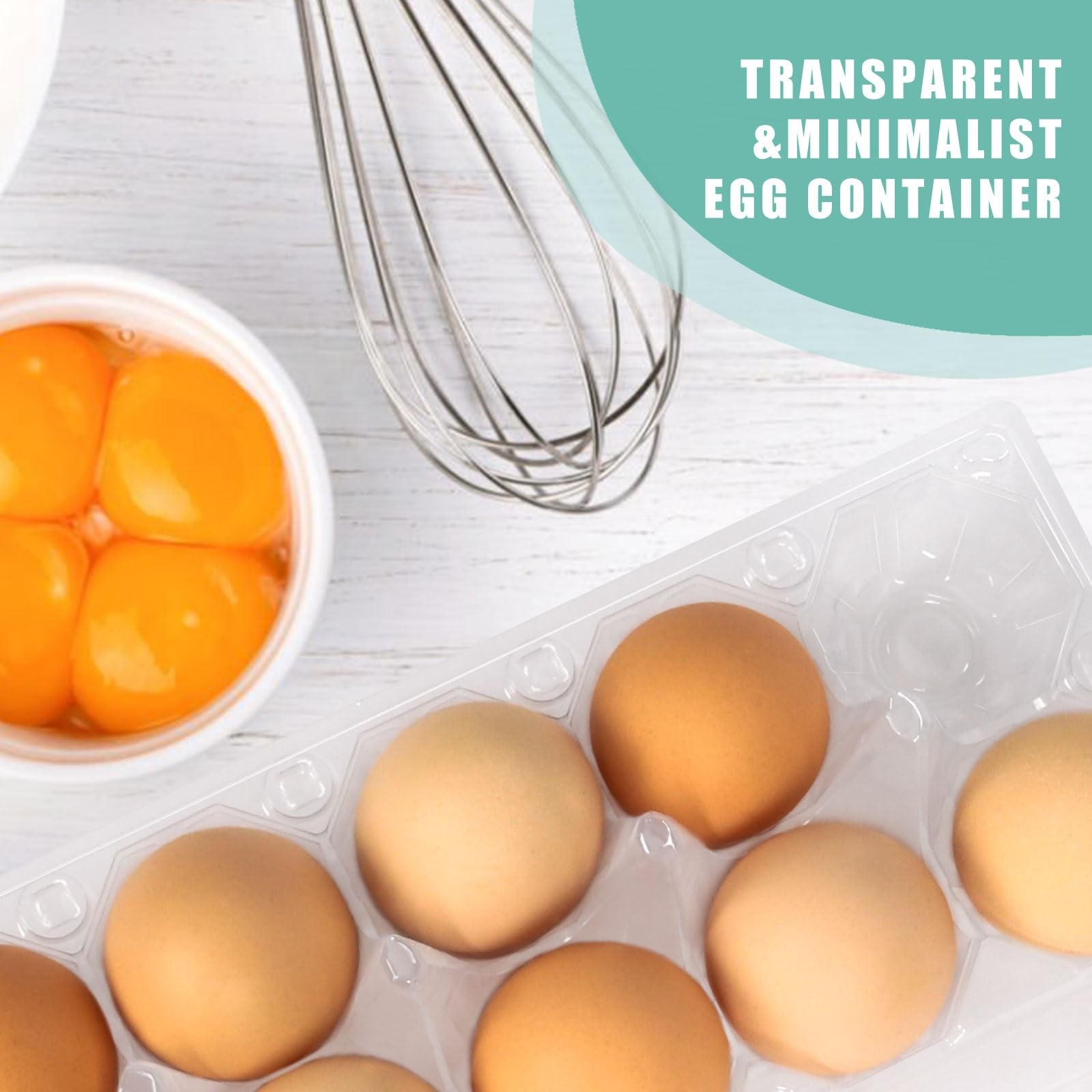 60 PCS Clear Egg Cartons 12 Count 2×6 Grids Design Large Family Farm Market