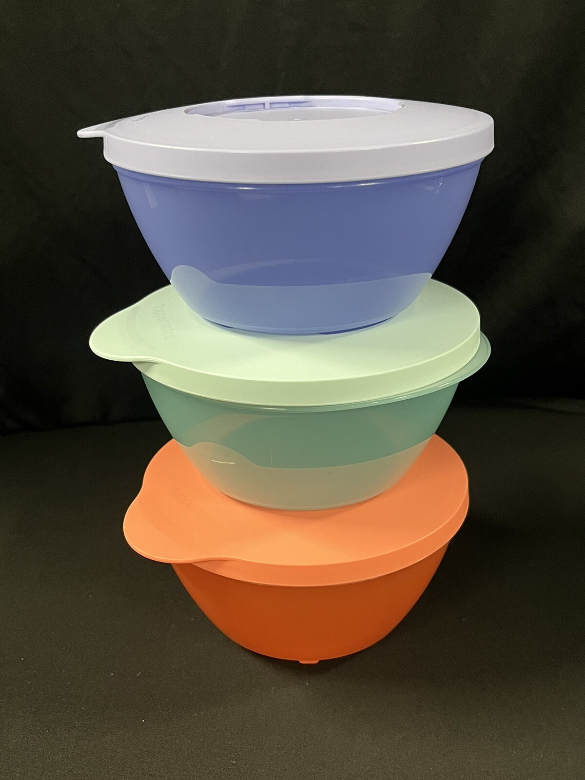 NEW Set Of 3 Tupperware Impressions Mini Bowls 14oz InterLocking Seal #6568A