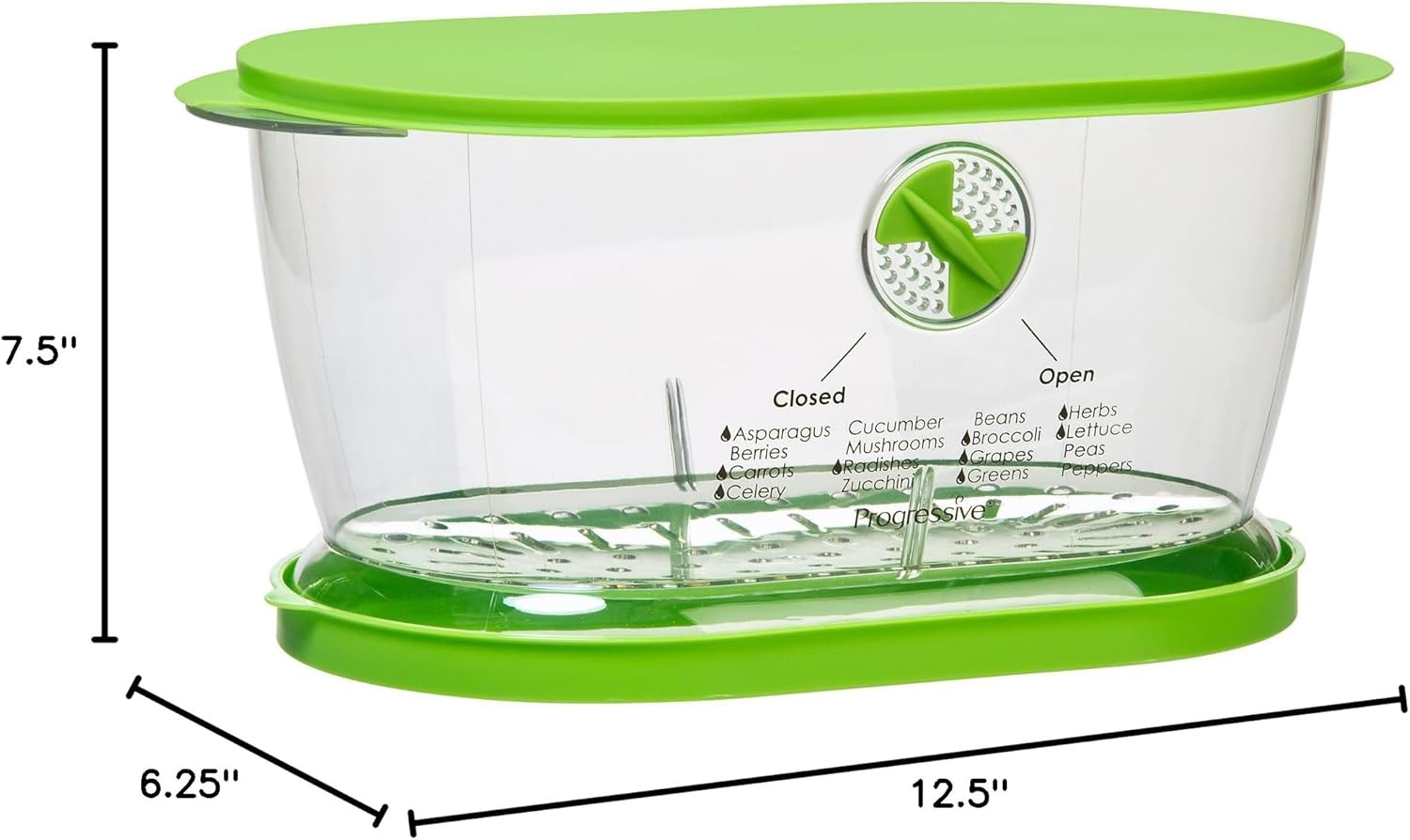 Prep Solutions by Lettuce Keeper Produce Storage Container, 4.7 Quarts, Green (