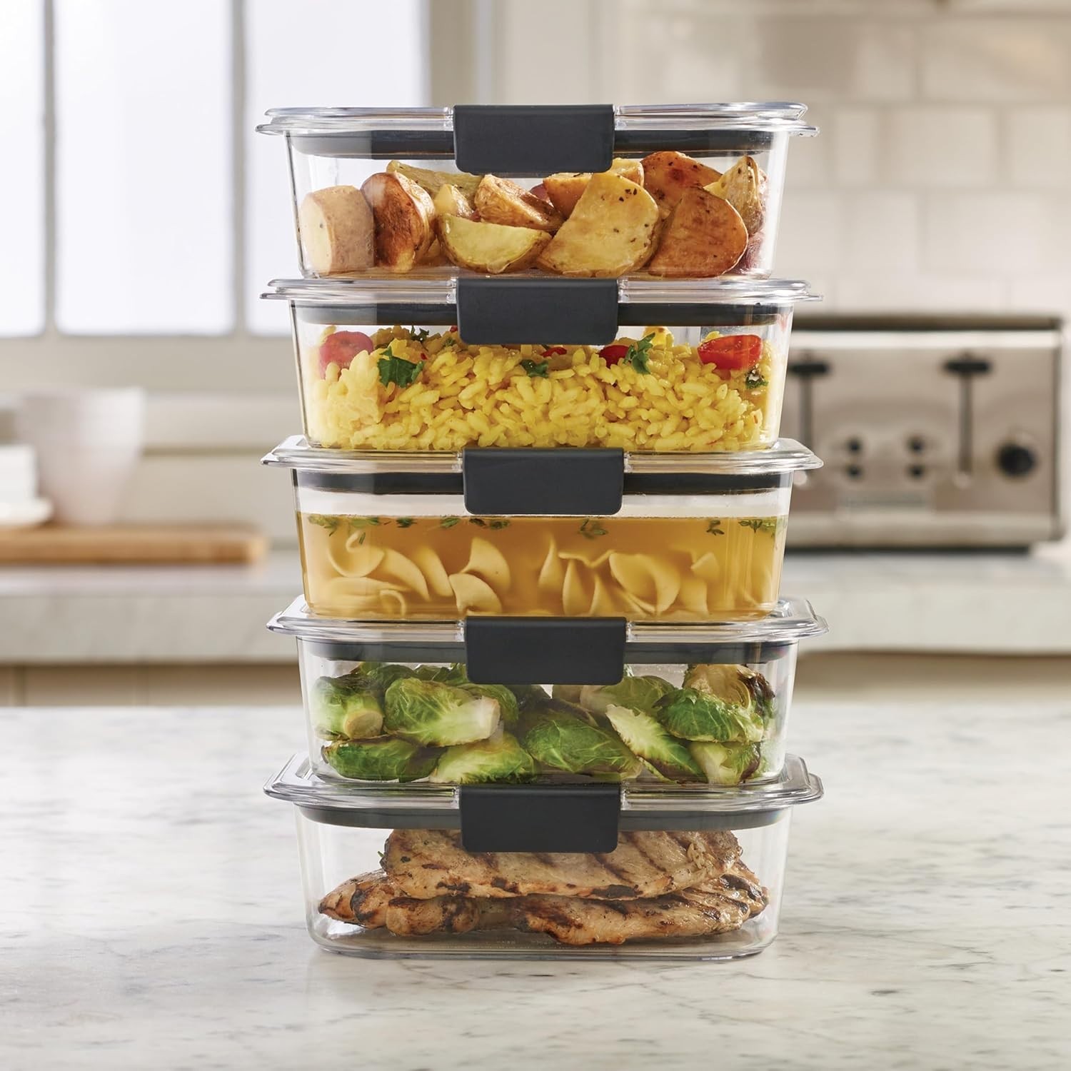 Durable & Stylish 5-Piece BPA Free Food Storage Set – Stain Resistant & Airtight