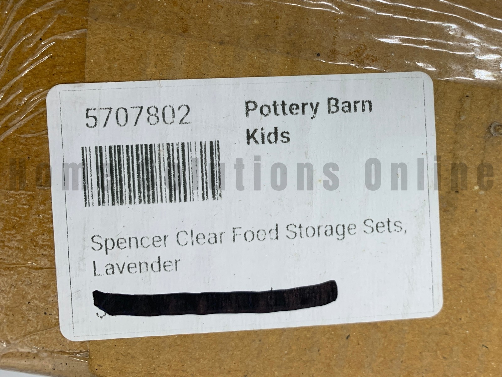 Pottery Barn Kids Spencer Clear Food Storage Containers S/3 Lavender #D421A