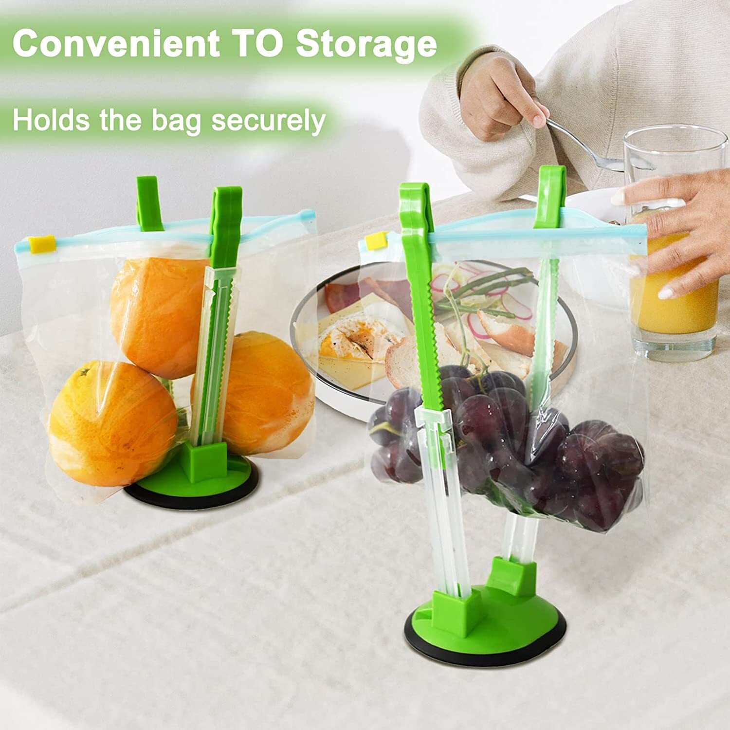 12 Pack Baggy Rack Stand Adjustable Freezer Bag Holder Stand Ziplock Bag Holder