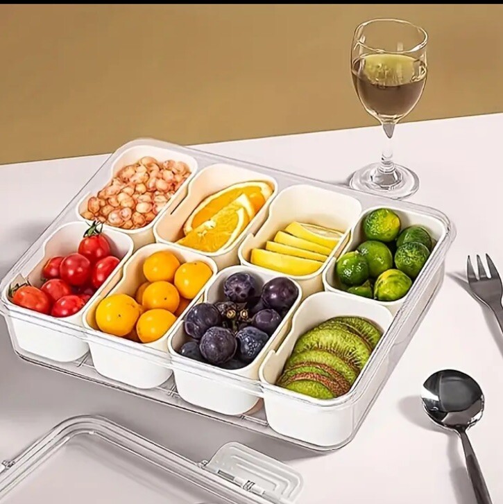 Snackle Box – 12″ Viral Snack Bento Travel Food Container Handles Snap Lock NWT
