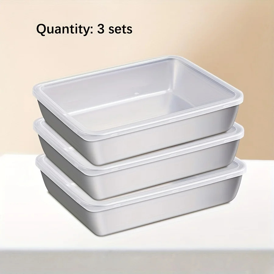 3-Piece Stainless Steel Food Storage Containers Set – Airtight Bpa-Free Kitchen