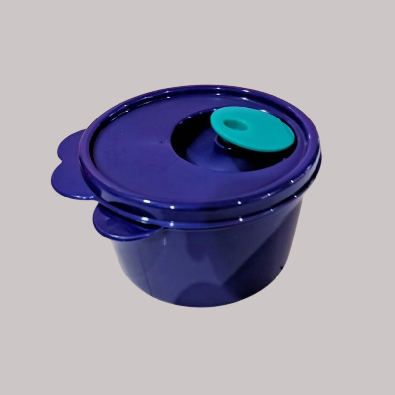2 Tupperware Dark Blue Round Plastic Microwaveble CystalWave Soup Mug 460ml Set