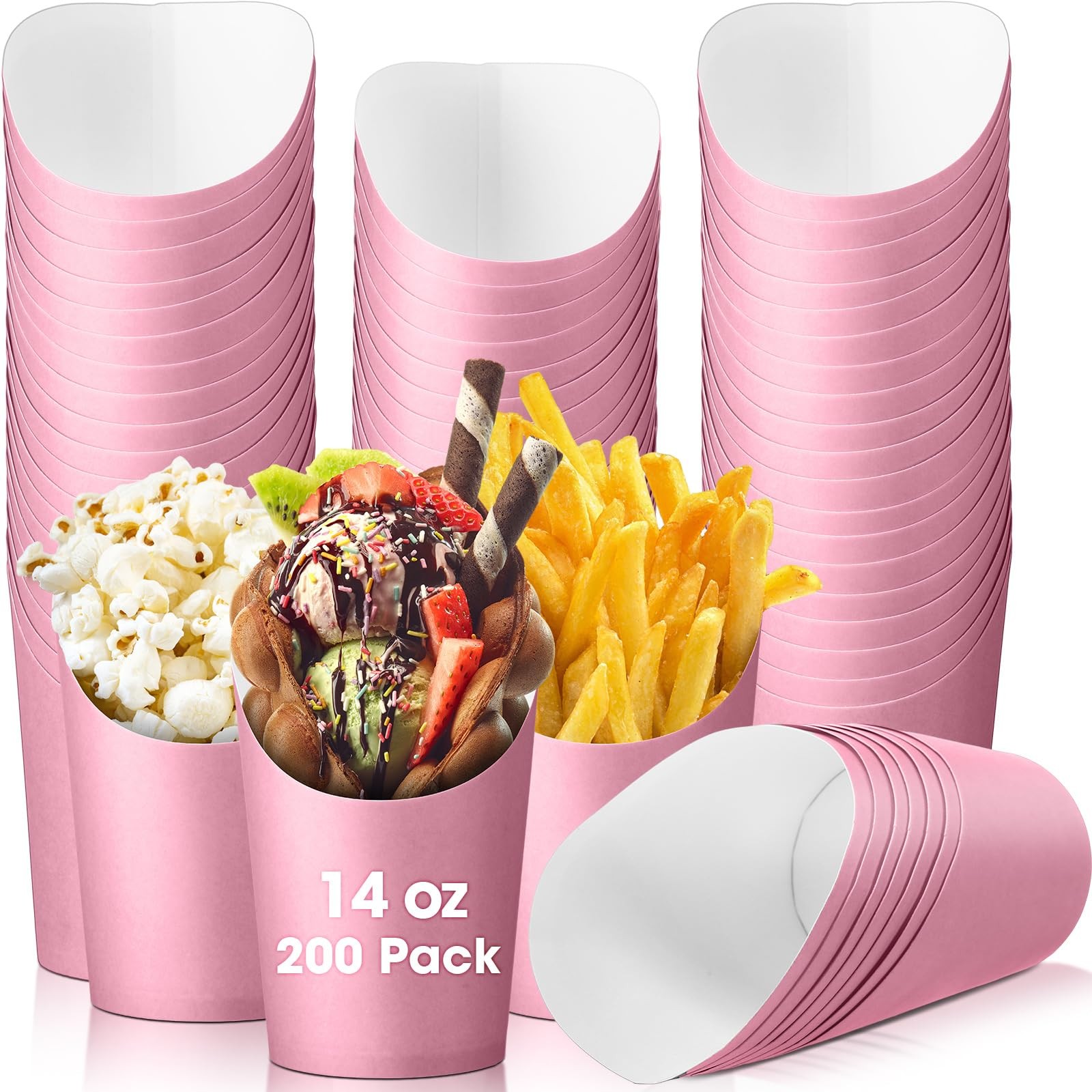 200 Pcs French Fries Holder 14 oz Charcuterie Cups Disposable Take out French…