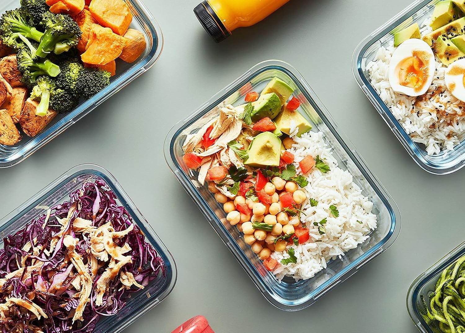 M MCIRCO [5-Packs, 36 Oz Glass Meal Prep Containers with Snap Locking Lids Glass