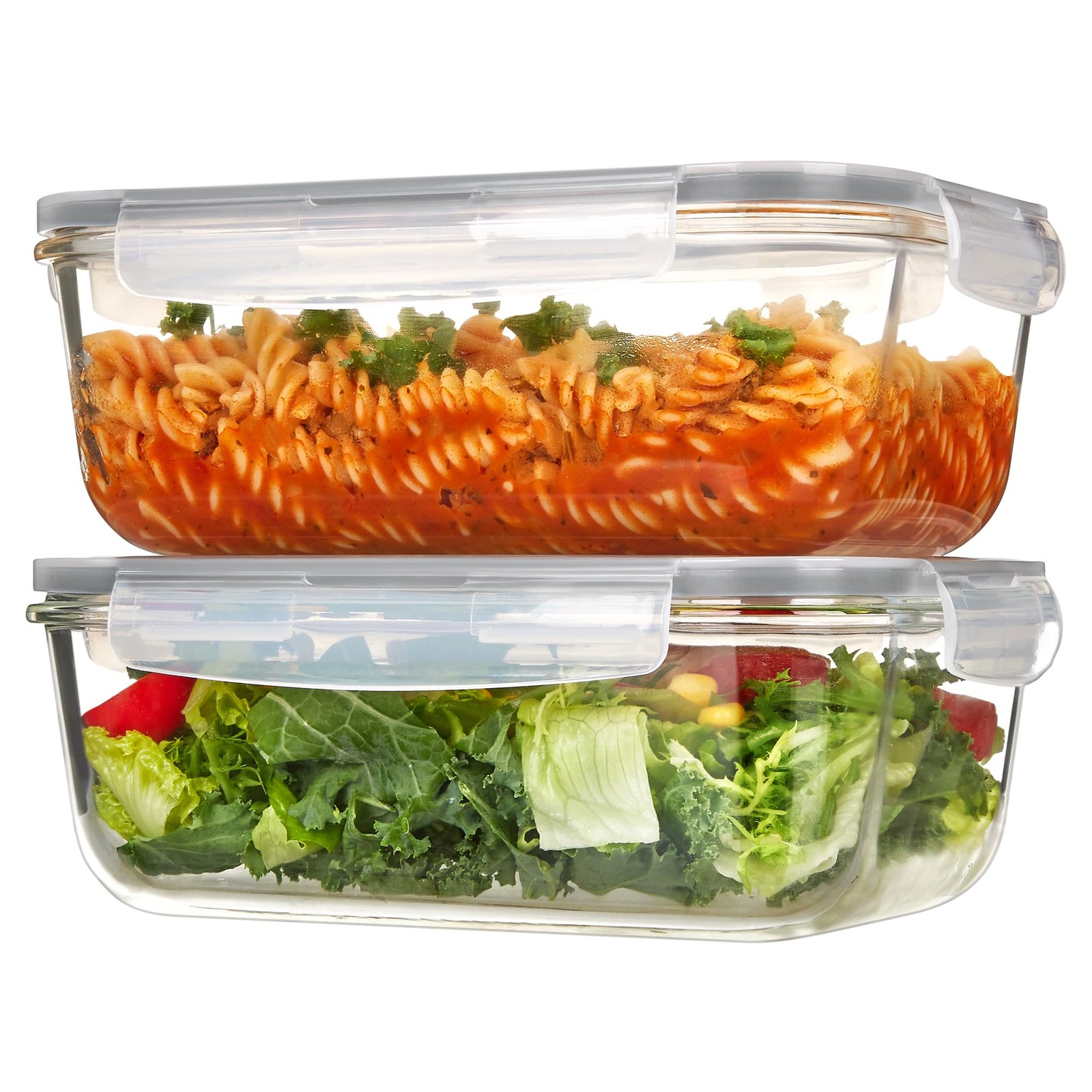 2Pack 1860ml/63oz Large Glass Storage Containers with Lids, Meal Prep Food Co…