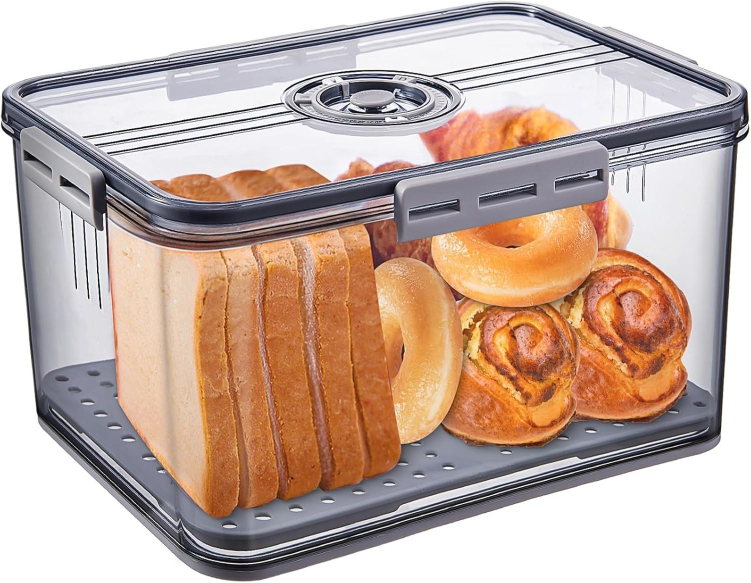 Bread Box For Kitchen Countertop, Airtight Bread Storage Container PBA free