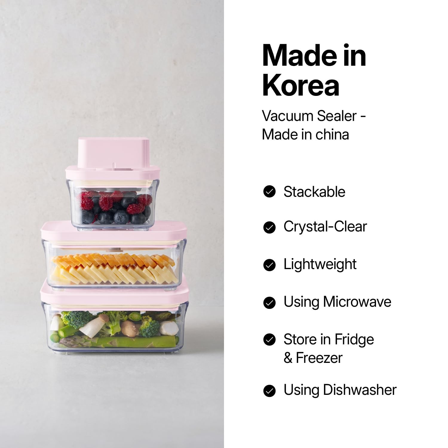 VAKUEN Premium Airtight Food Storage Containers ROSE 8P/SET, 6pcs Container,