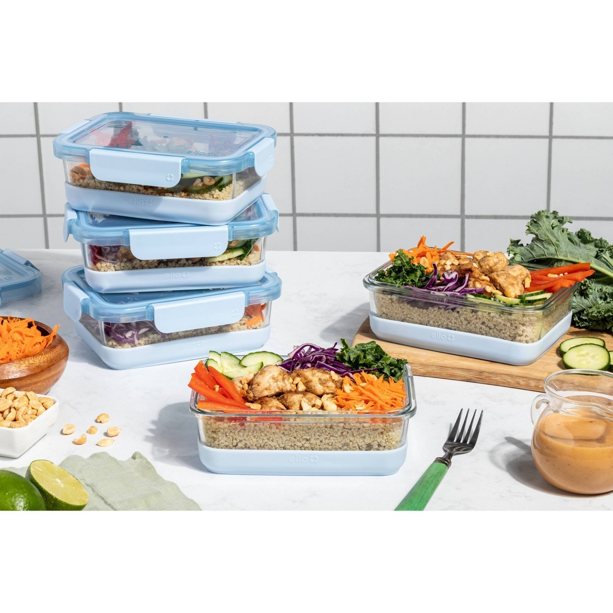 Ello Duraglass Refresh 10pc (set of 5) Glass Meal Prep Food Storage Containers