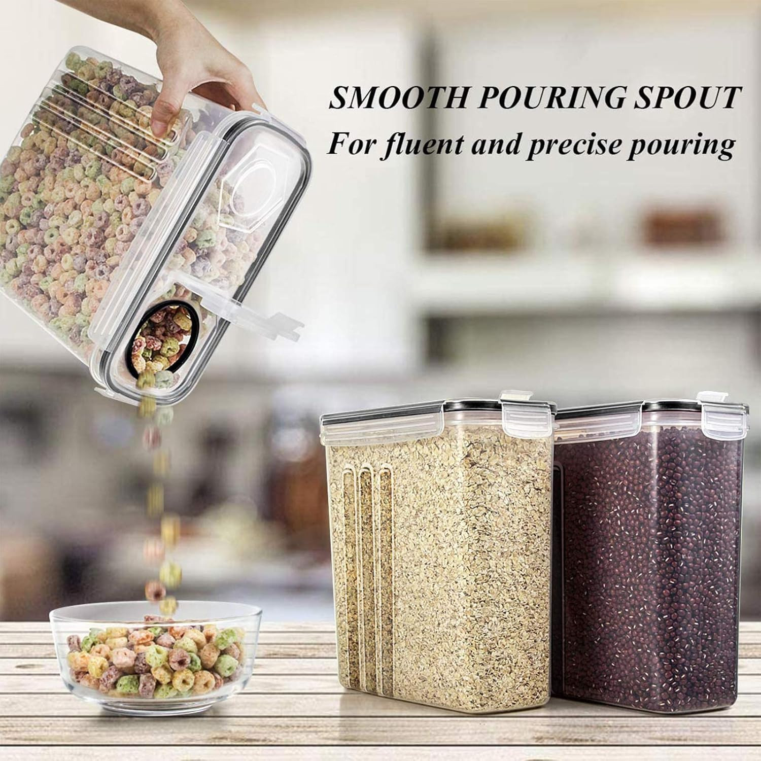 Cereal & Dry Food Storage Containers, Airtight Cereal Storage Containers Set of