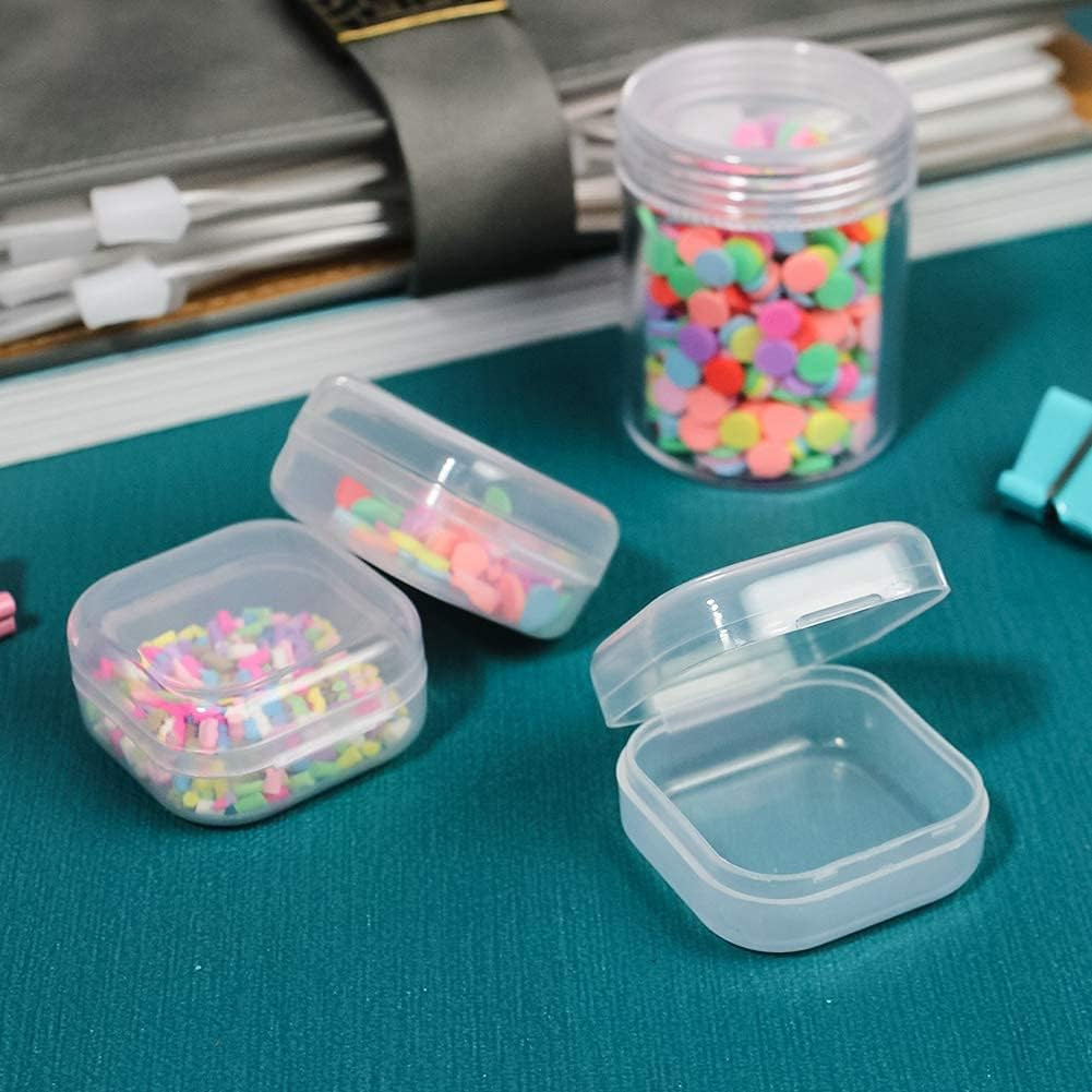 Small Containers with Lids 24 Packs Plastic Box Clear Small Storage Containers B