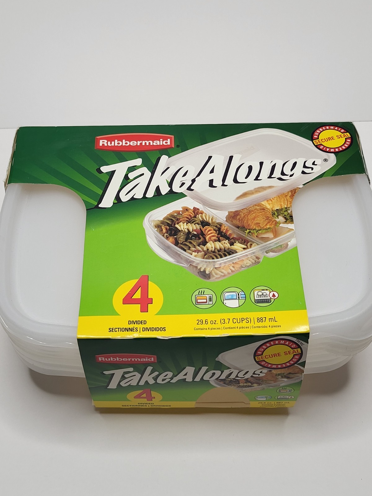 Rubbermaid Take Alongs Divided Containers Set of 4 with Lids 2004 NOS