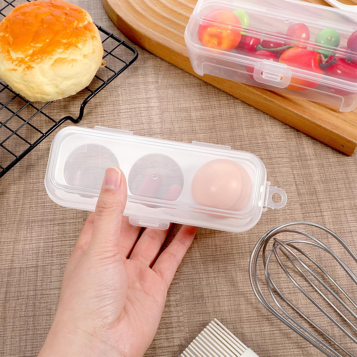 2 Pack Camping Egg Carrier Container Shockproof Hard Boiled Egg Holder Hiking