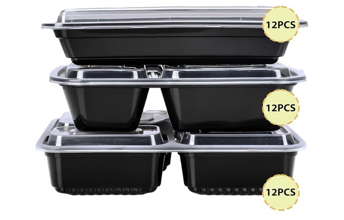 36 Pack Meal Food Prep Containers w/ Lids; Freezer, Microwave Safe