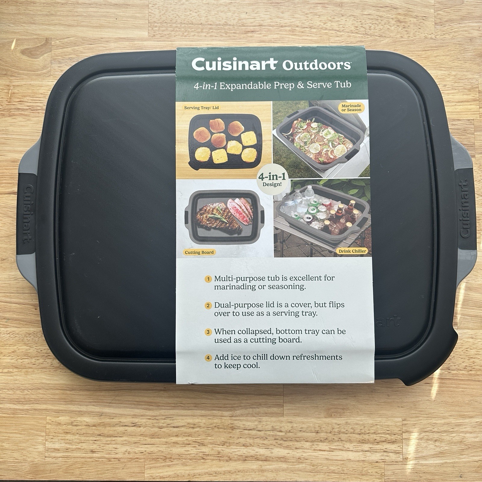 Cuisinart 4-in-1 Expandable Prep and Serve Tub with Removable Drain Port
