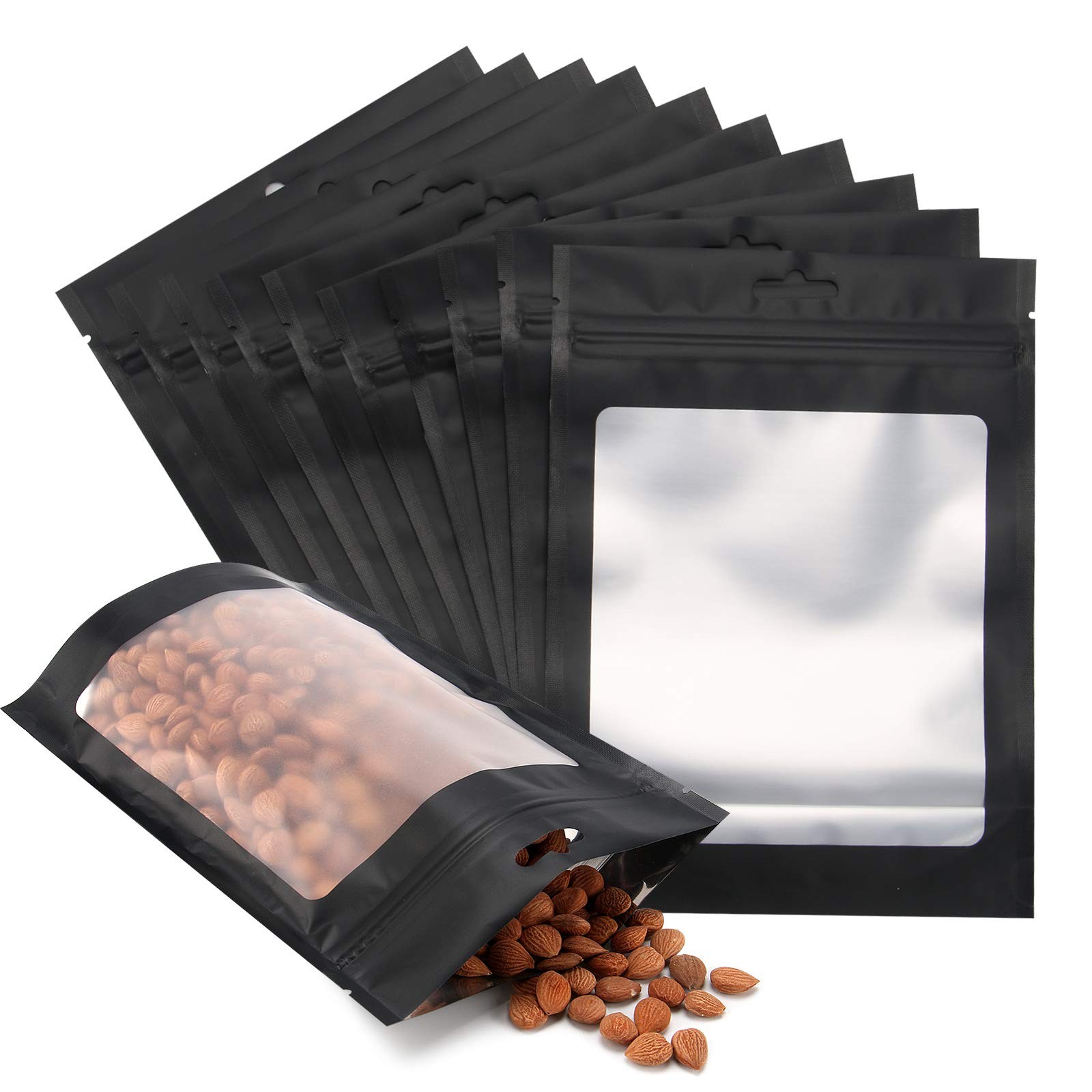 100 Pack Smell Proof Odorless Bags- 5×7 Inch Resealable Mylar Bags with Clear…