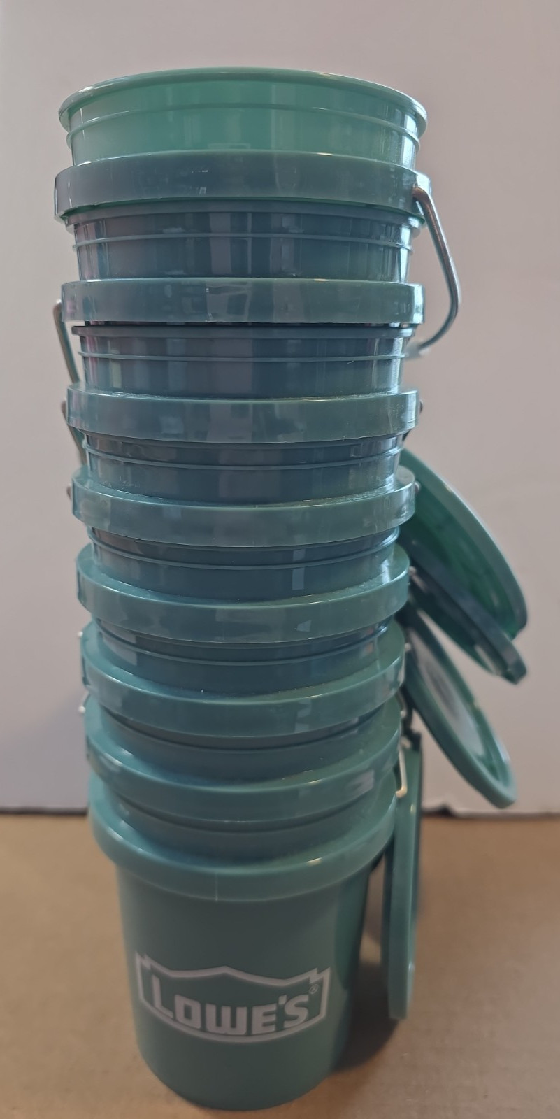 Set of 8 Lowe’s Teal Mini Buckets w/ Lids 0.42 Qt BPA-Free Collectible NEW