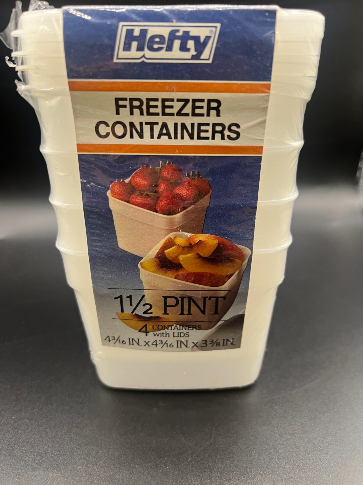 Ship from USA Vintage Hefty Quart Freezer Containers 4 Pack With Lids