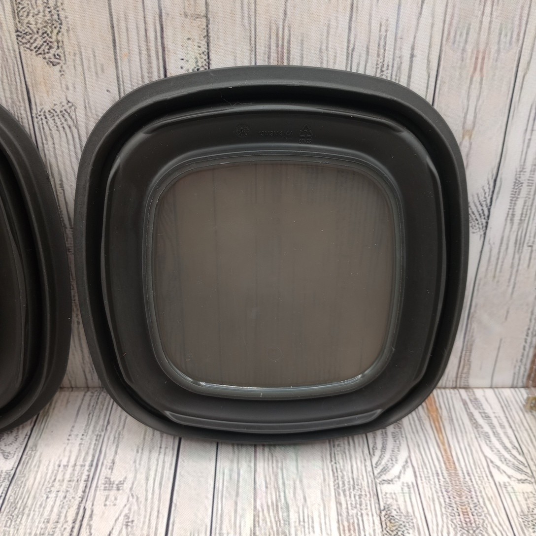 Rubbermaid Premier 10M3M4 Black Square 2 Replacement Window 7″ Container Lid Lot