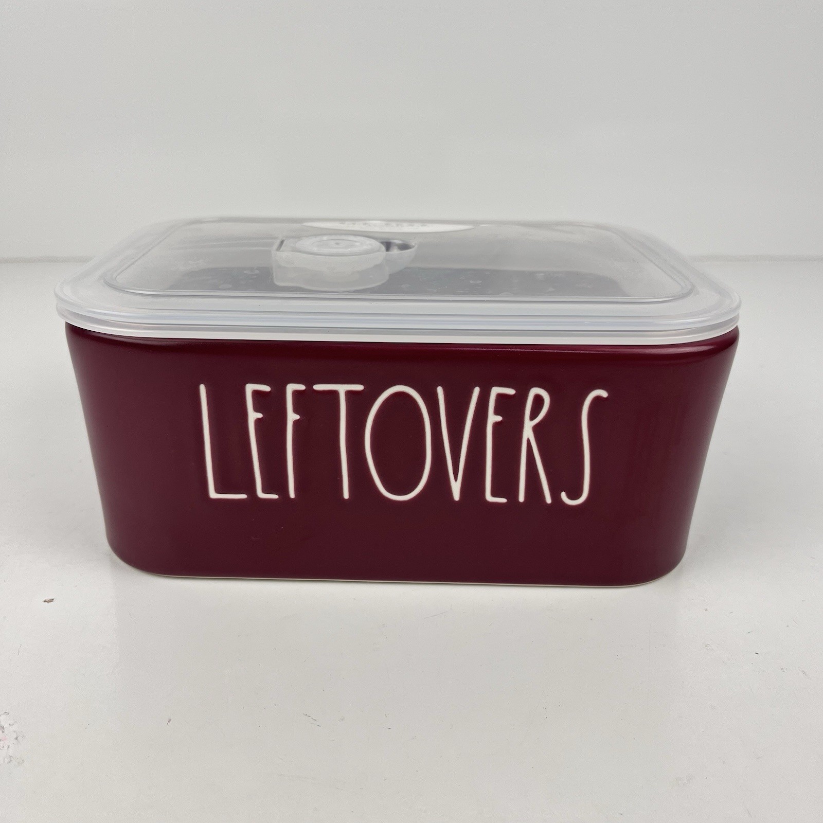 Rae Dunn Artisan Collection Thanksgiving Leftovers Dish Vented Lid 2 Sided