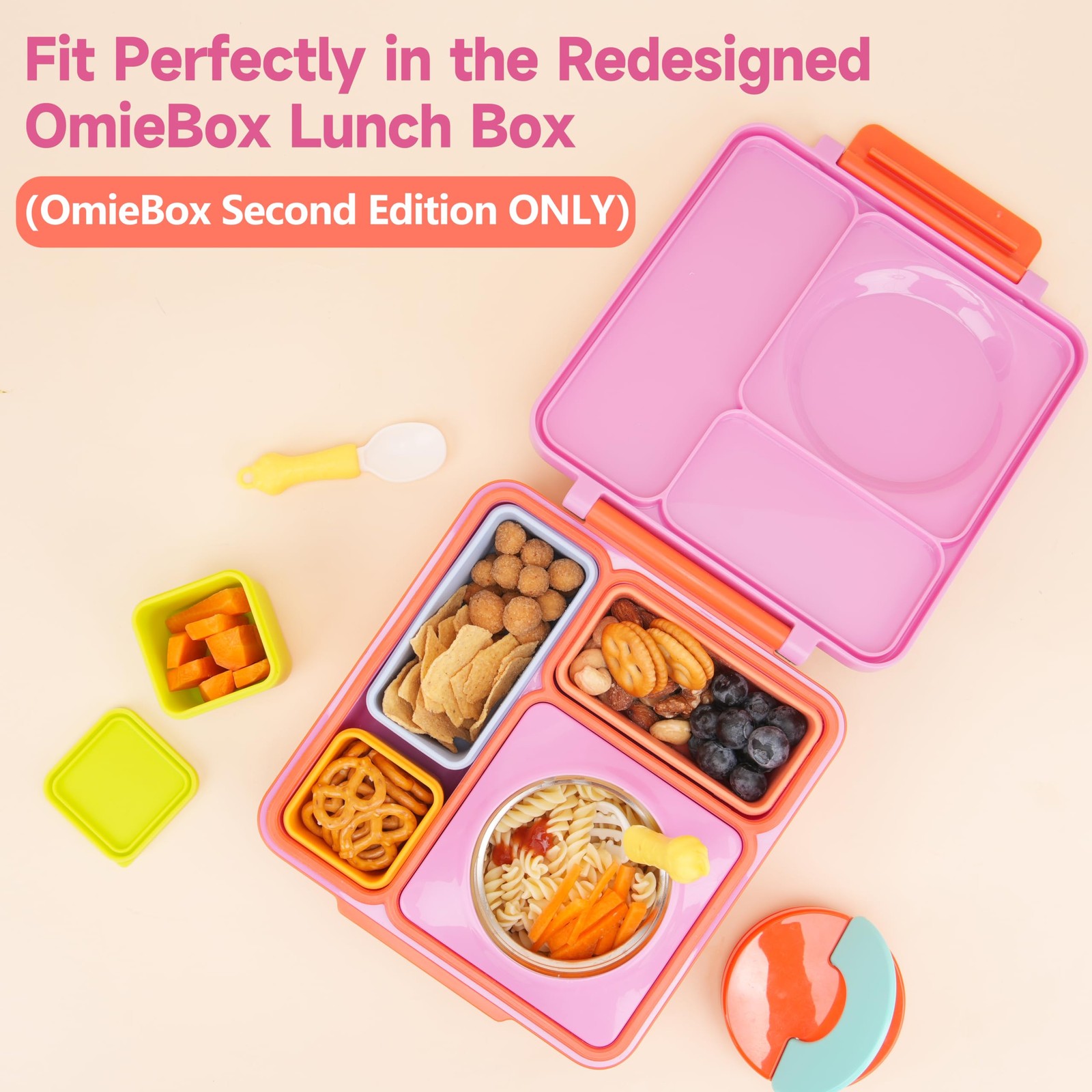 Silicone Dips Containers Compatible with OmieBox, 4 Pack Salad Dressing Conta…