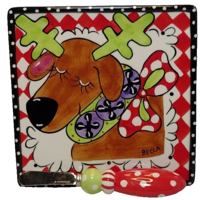 Reindeer, Becca Designs for Lisa’s Unique Creations 7×7″ square dish