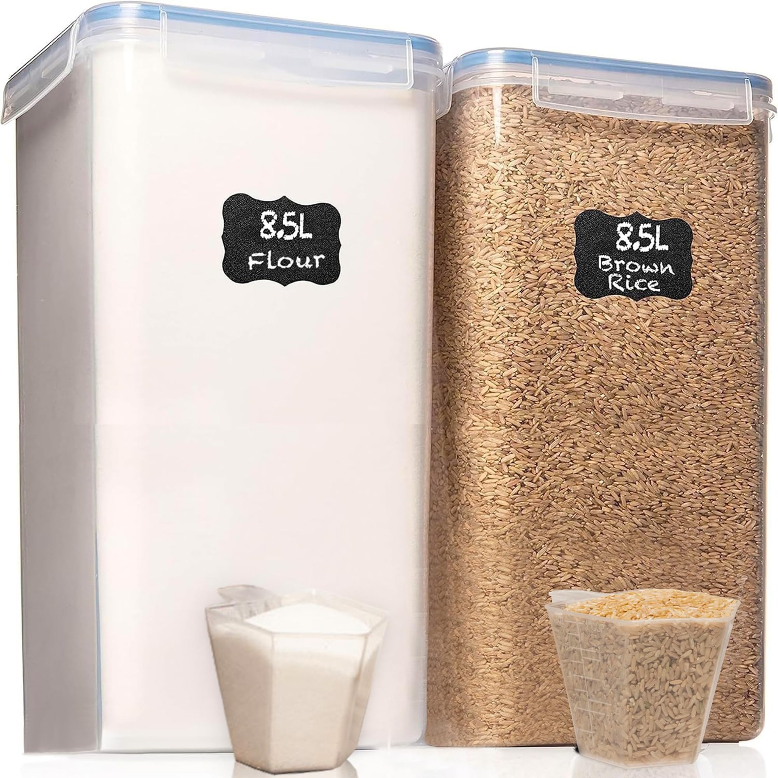 Flour Storage Container 2 PC [8.5L / 287 Oz] Extra Large Food Storage Contain…