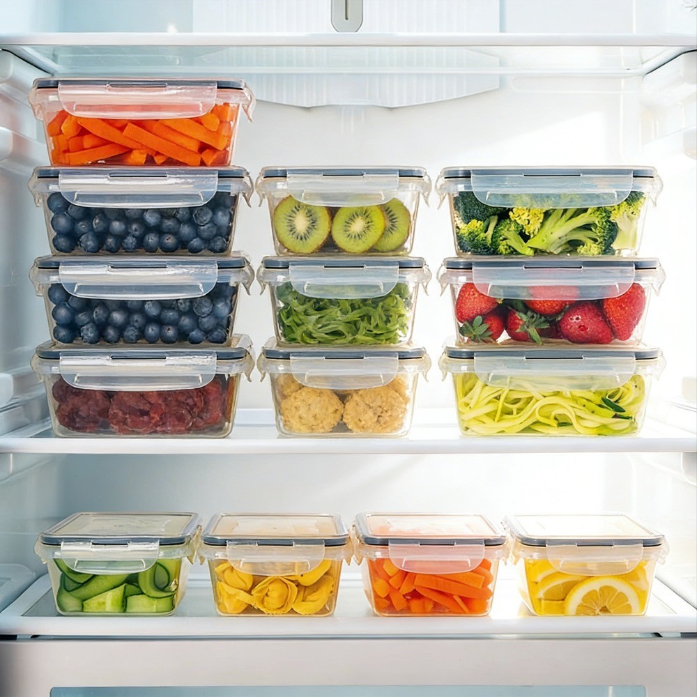 24pcs Plastic Food Storage Containers with Airtight Lids – Lunch & Prep Set