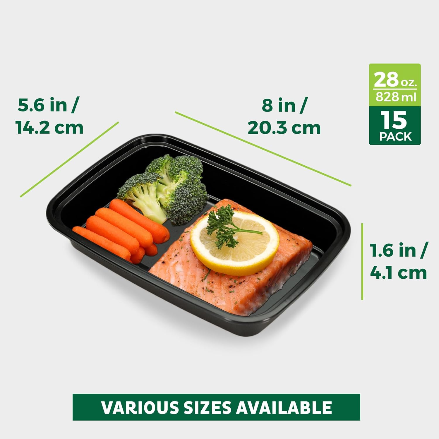 Meal Prep Containers 15 Count (Pack of 1) Compartment Food Storage Containers wi