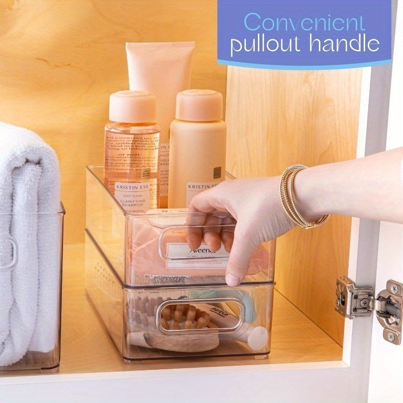 Clear Organizer Storage Bin Containers Plastic For Pantry Food & Kitchen Fridge