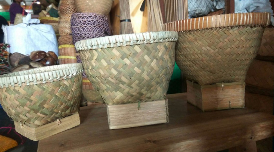 Sticky Rice Basket Serving Bowl Bamboo Steamer Kratip Container