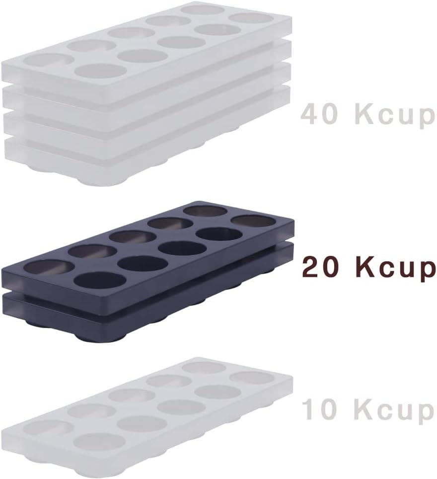 Coffee Pod Storage Organizer for Kitchen Drawer Holders 20pods, Brown-20pods