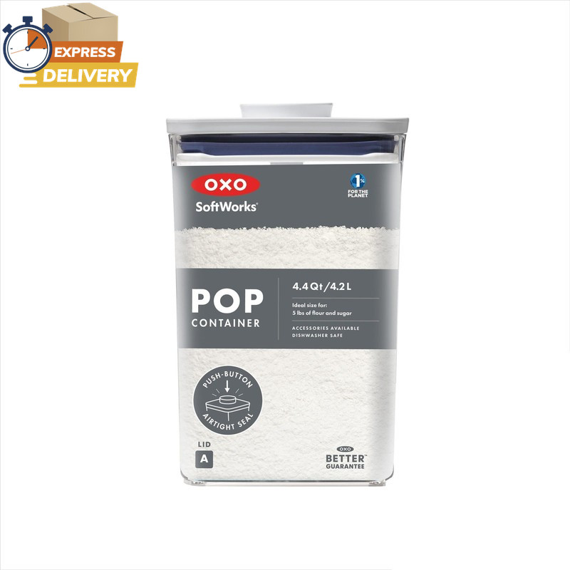 POP Container 4.4-Qt Medium Big Square Food Storage Container, White ✅ 👈