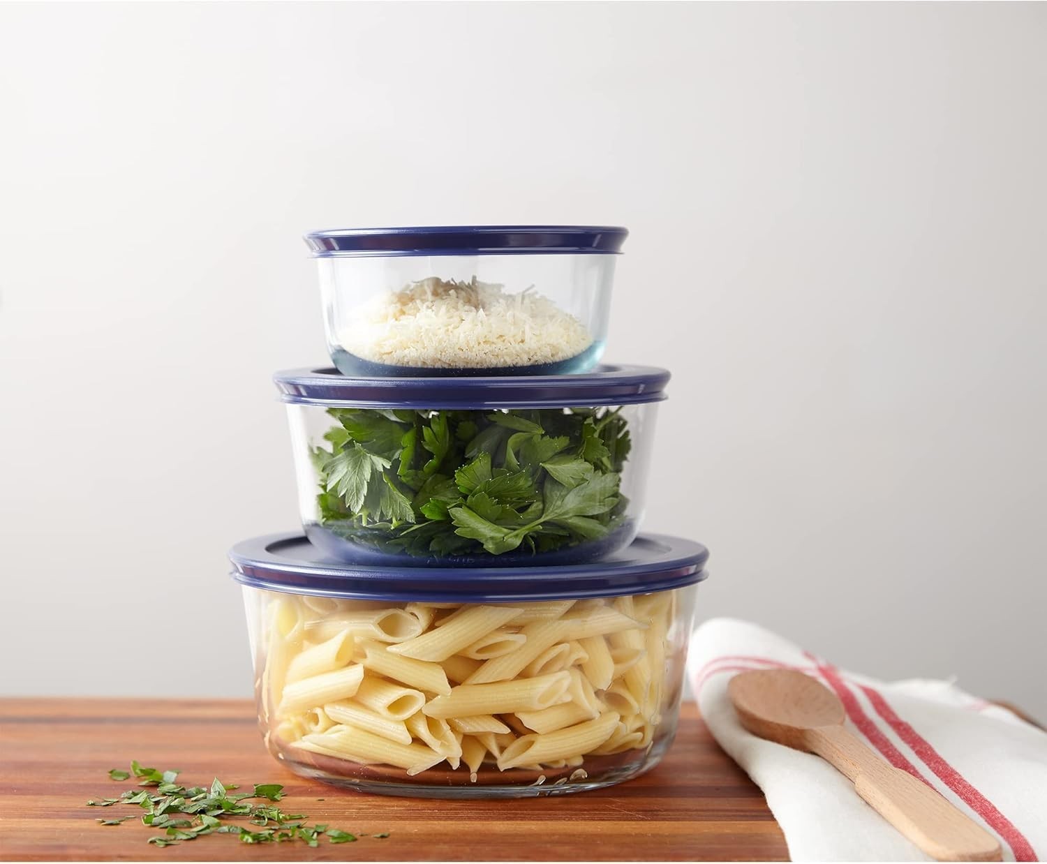 Simply Store 3-Pack Glass Food Storage Containers Set, 2, 4 & 7 Cup Meal Prep…