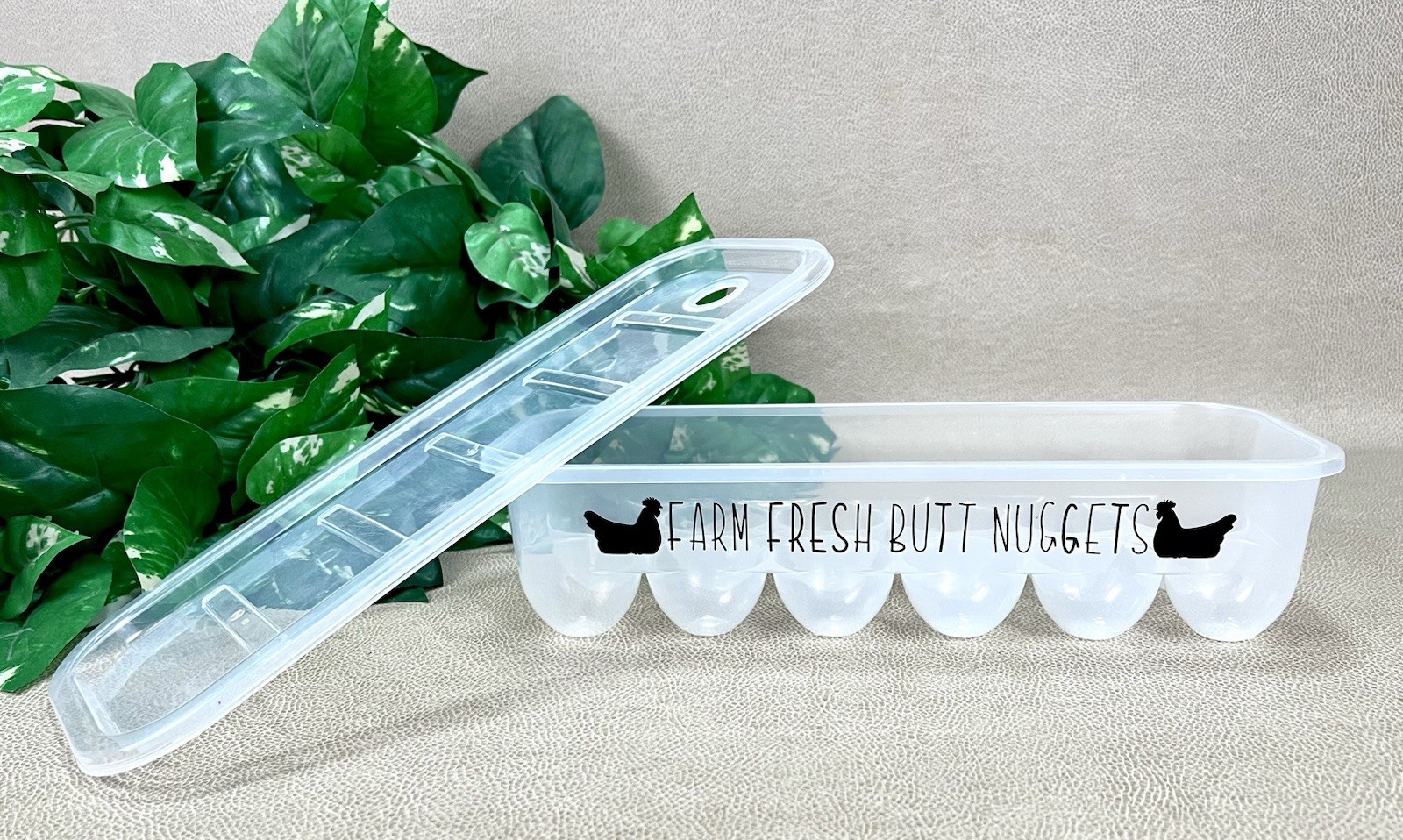 Farmhouse Plastic 1 Dozen Egg Carton – “Farm Fresh Butt Nuggets”