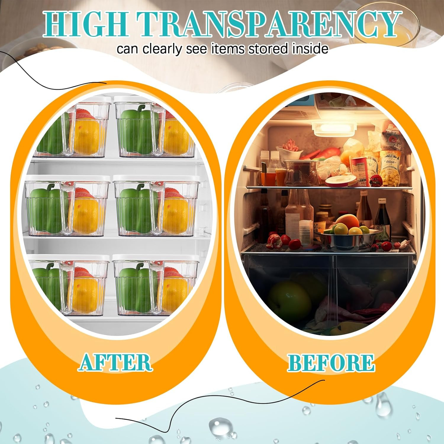 Havawish Ice Storage Bin for Freezer with Lid and Flexible Scoop Set Plastic Ice