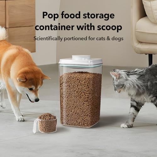 Dog Food Storage Container with 130ml Scoop – 4L/4.2qt Airtight Dog Food 4.2Qt