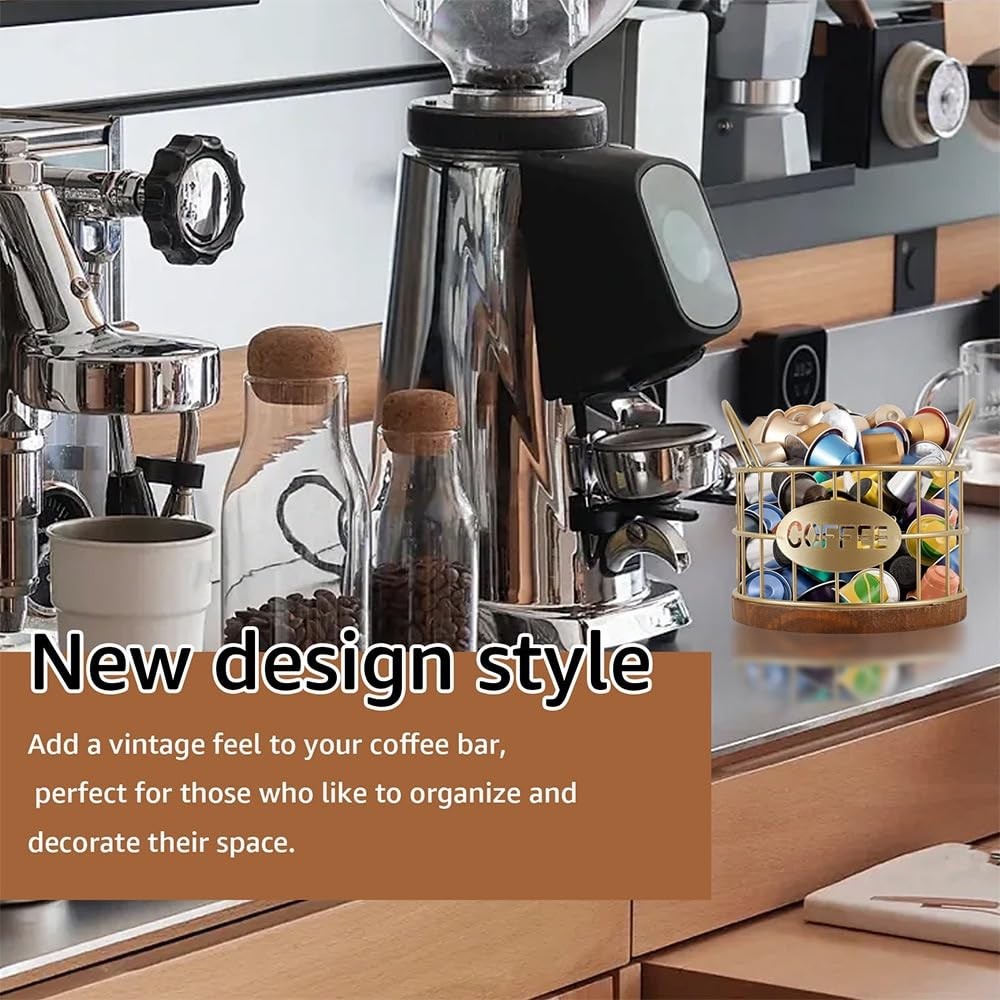Fving Coffee Pods Holder for Countertop, K Cup Samll-gold, Gold