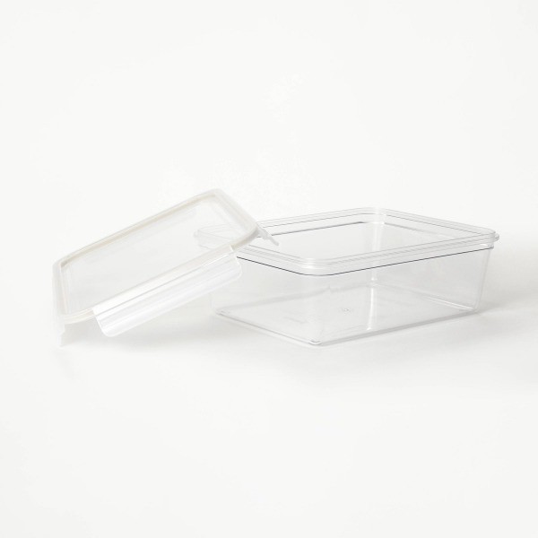 14 Cup Tritan Plastic Rectangle Food Storage Container Clear Stackable