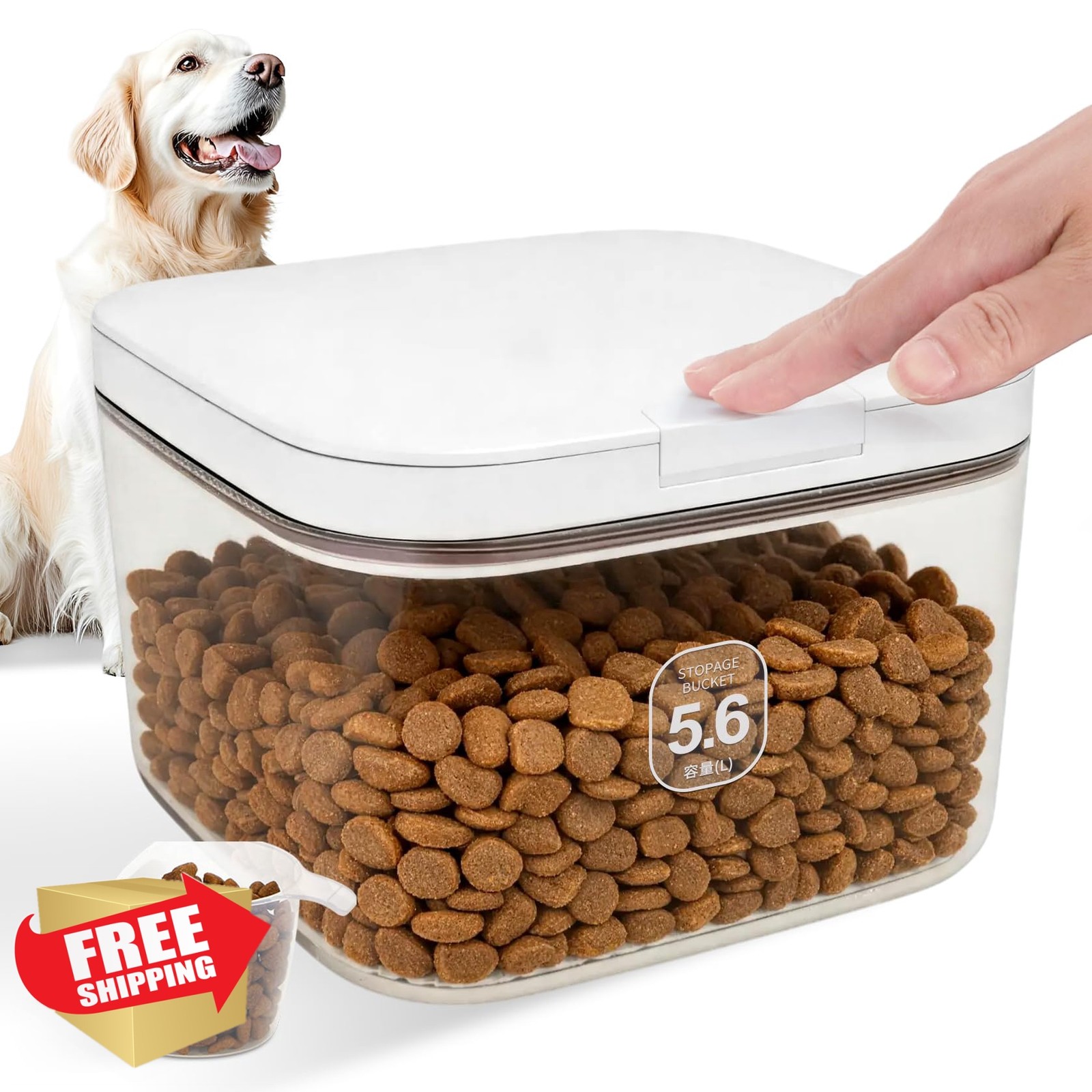 LEAWALK 5.6L White Food Storage Container