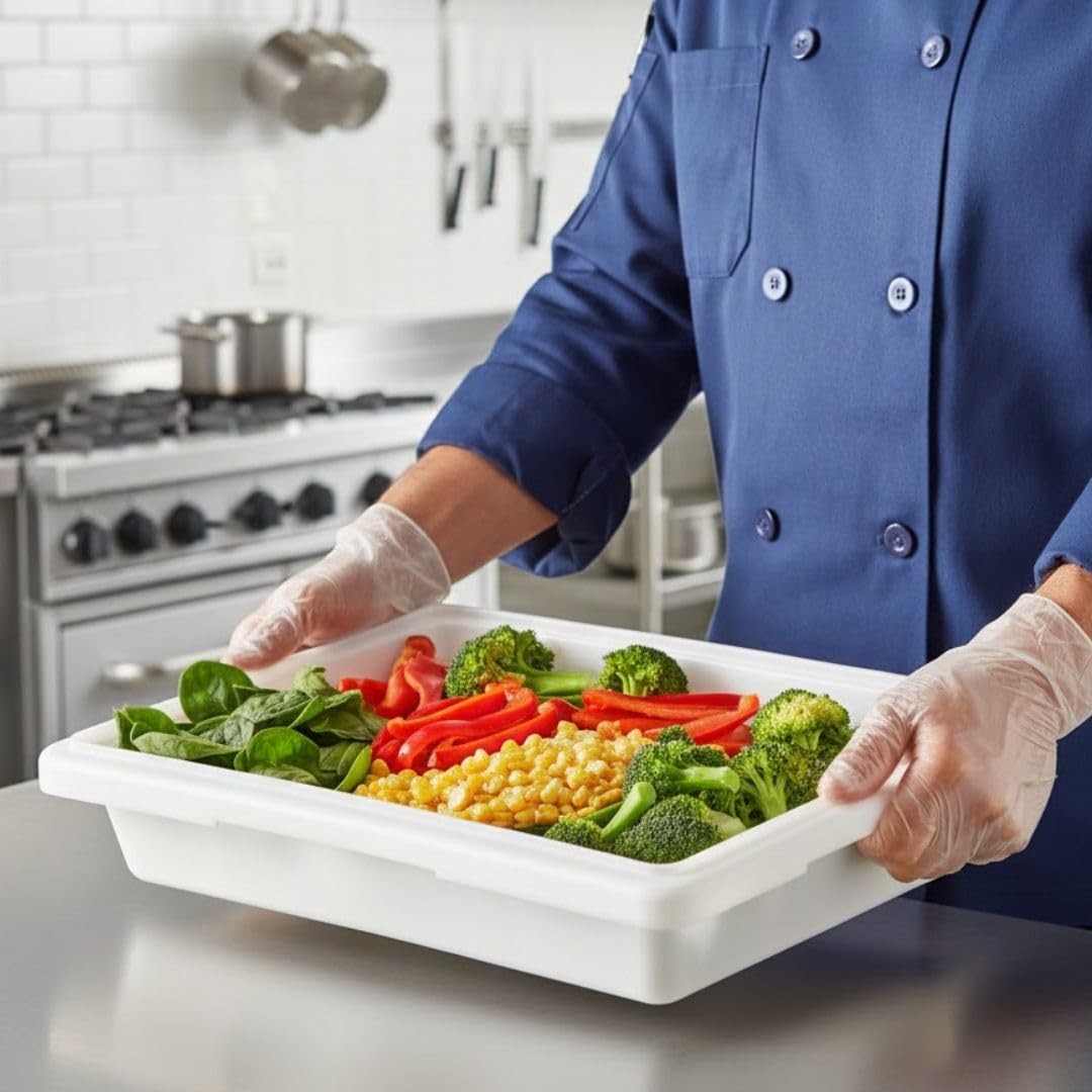 – 18″ x 12″ x 3-1/2″ Polypropylene 2 Gallon Food Storage Box Container White …