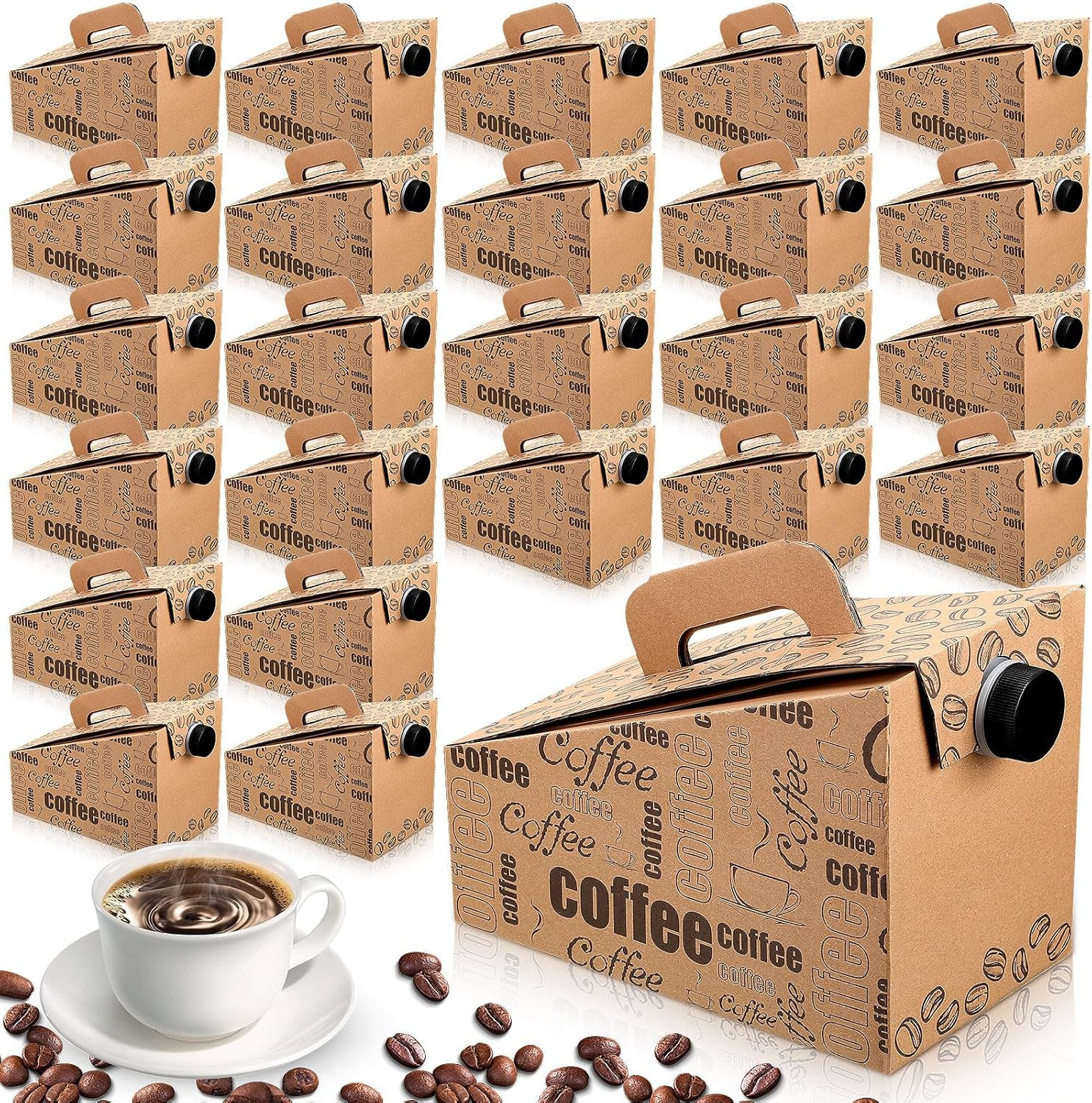 10 Pack Disposable Coffee Box Dispensers 96 Oz Insulated Portable Coffee Carrier