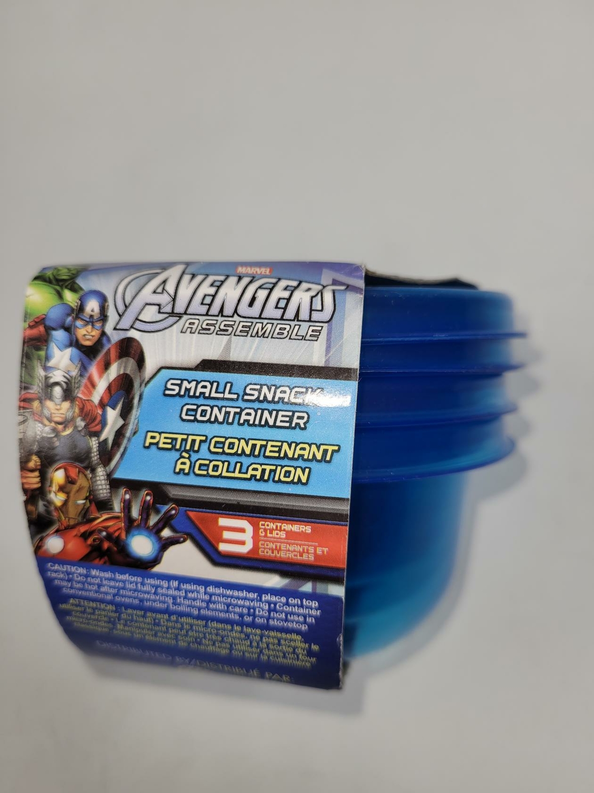 Marvel Avengers Small Snack 3 Containers and Lids