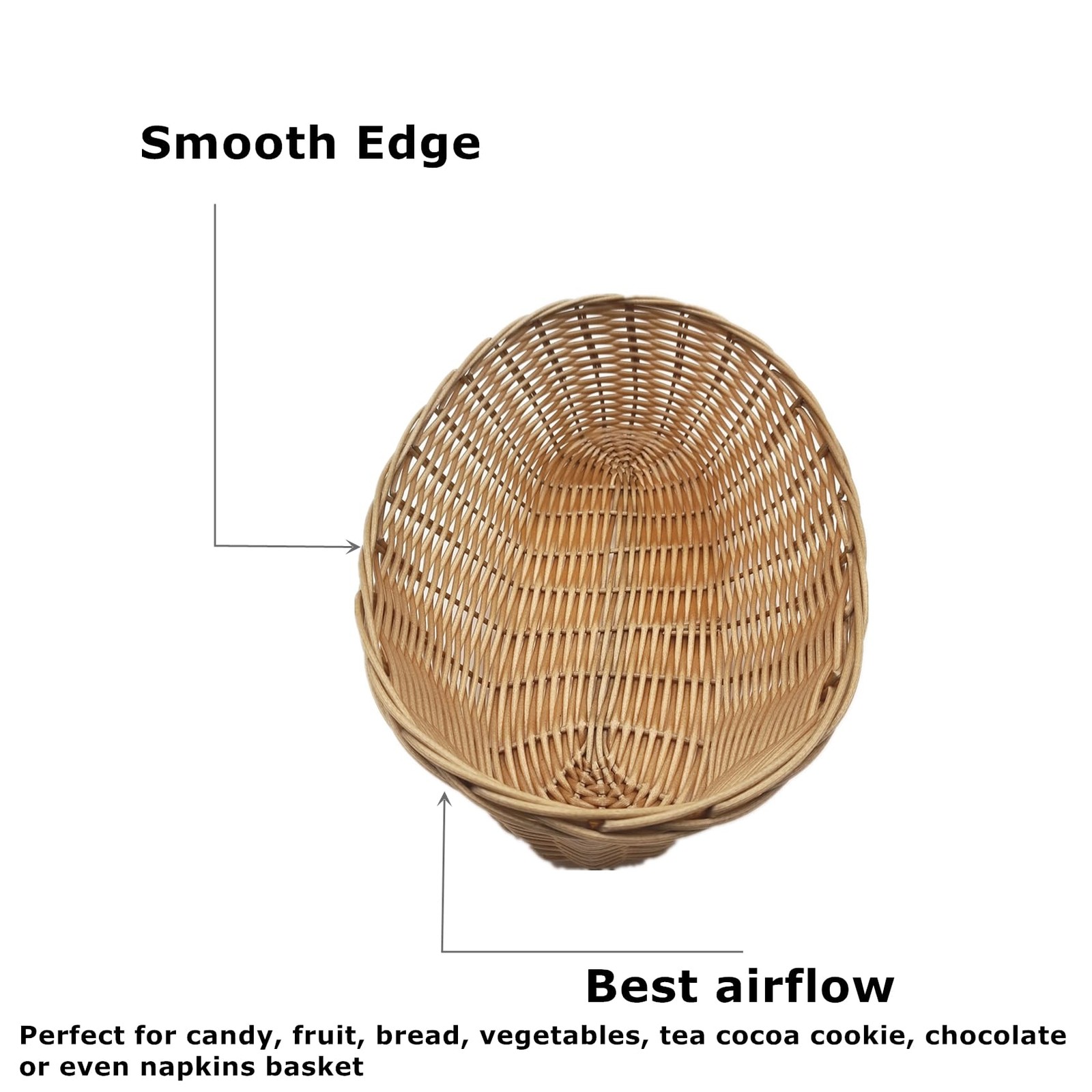 16 Pack Plastic Small Gift Baskets, Oval Wicker Bread Basket for Party, 9 x 6…
