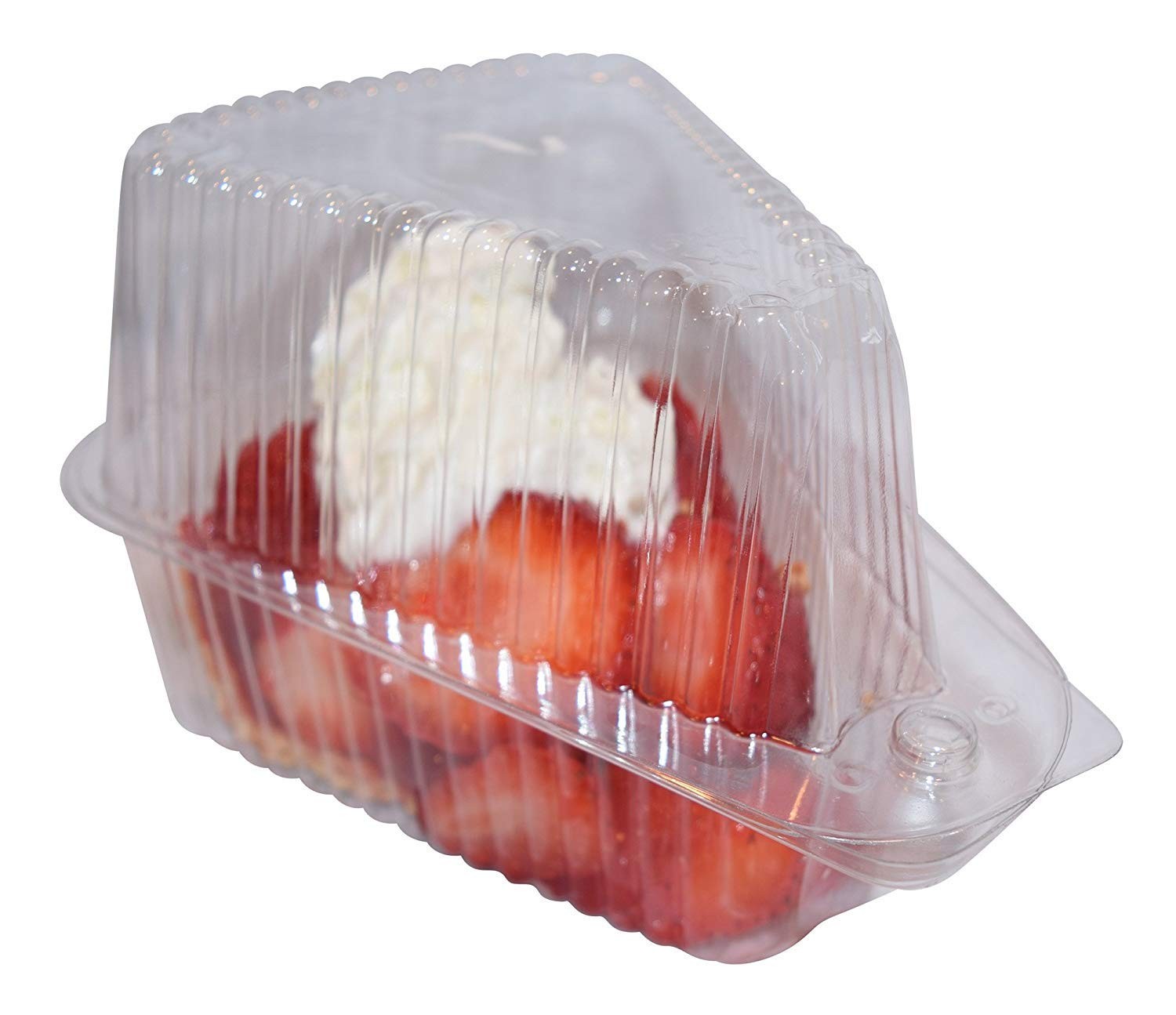 Hinged Clear Singleslice Pie/cake/cheesecake Container high Dome Lid 20 Pieces