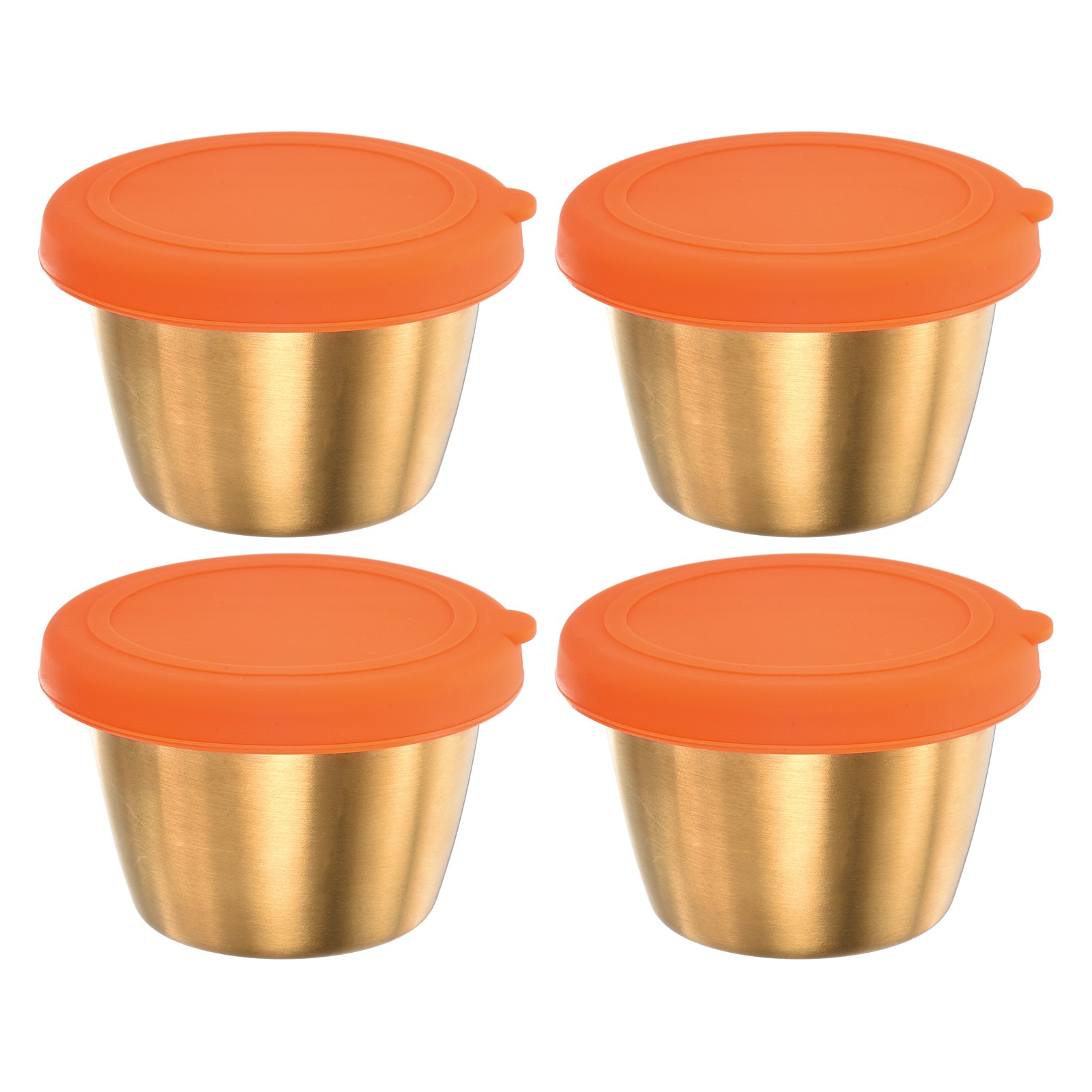 4pcs Condiment Cups Containers with Lids 2.4oz Salad Dressing Container Orange